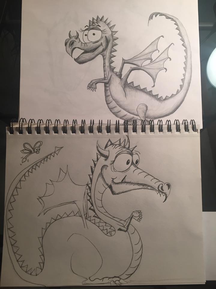 My dragon illustrations. Progress on my dragon's. Cute dragon illustrations.